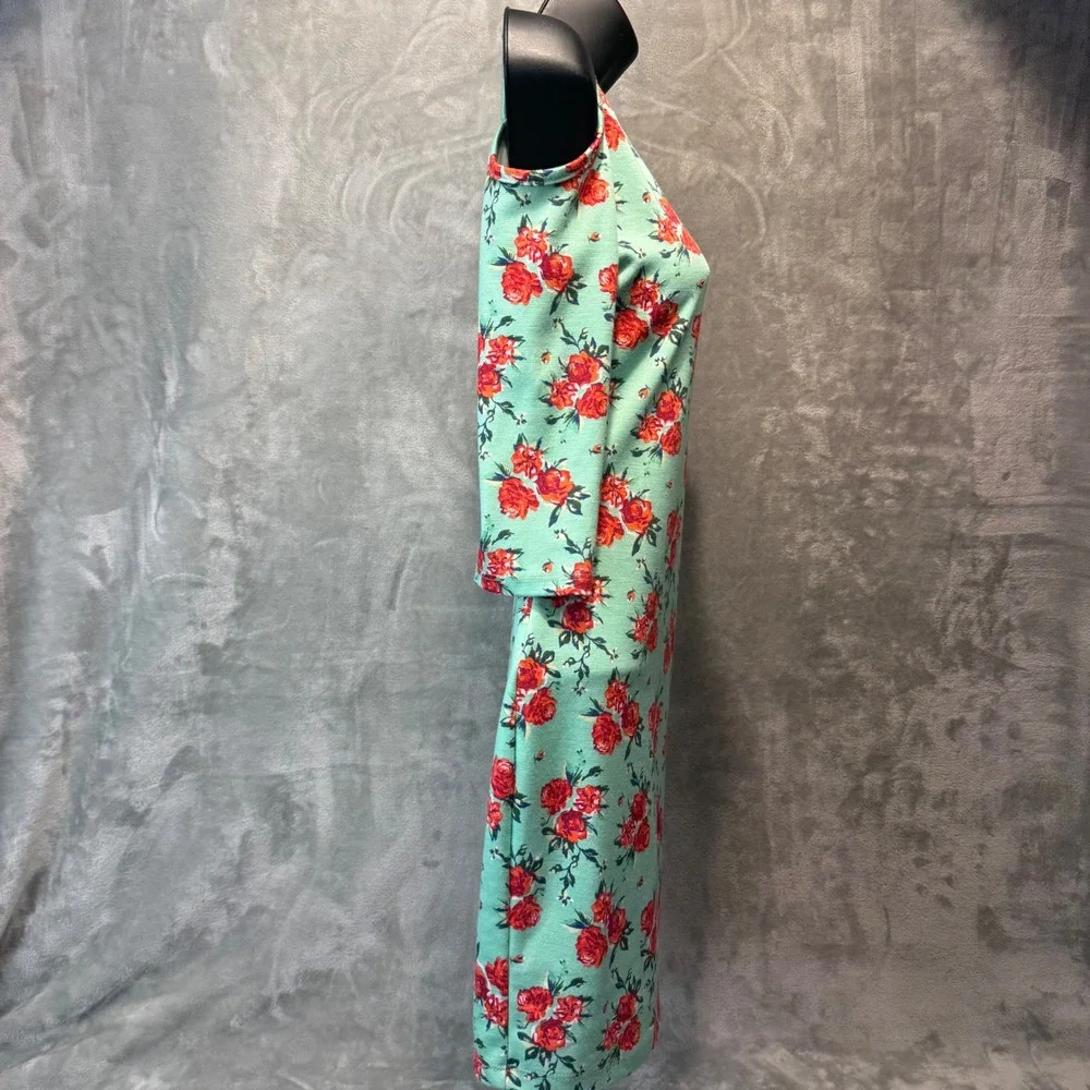 Charlotte Russe Womens Medium Mint Green Floral Cold Shoulder Bodycon Mini Dress